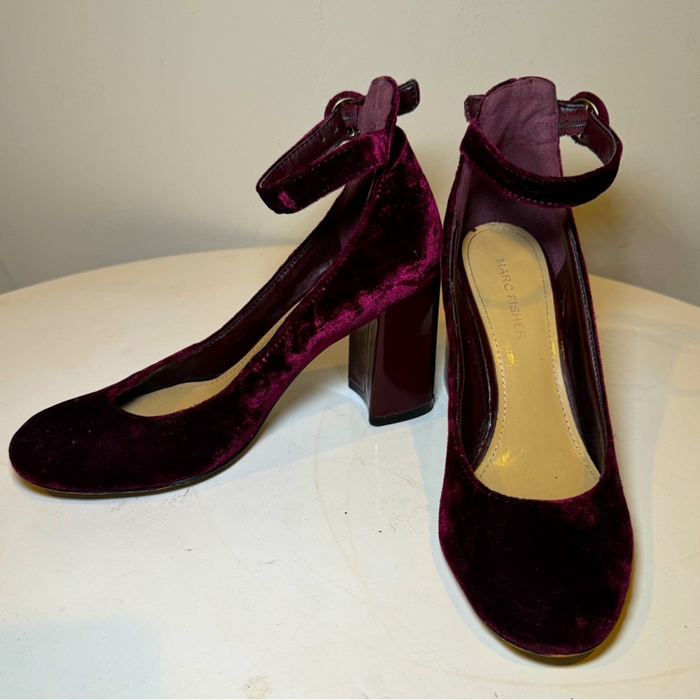 Marc Fisher velvet block heel